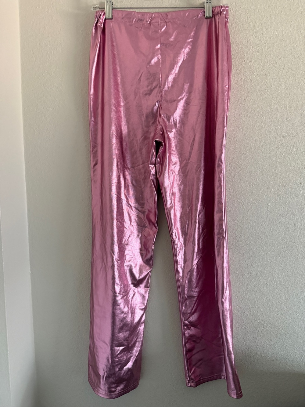 Modern Hero Pink Metallic Pants Wide Leg Pull On